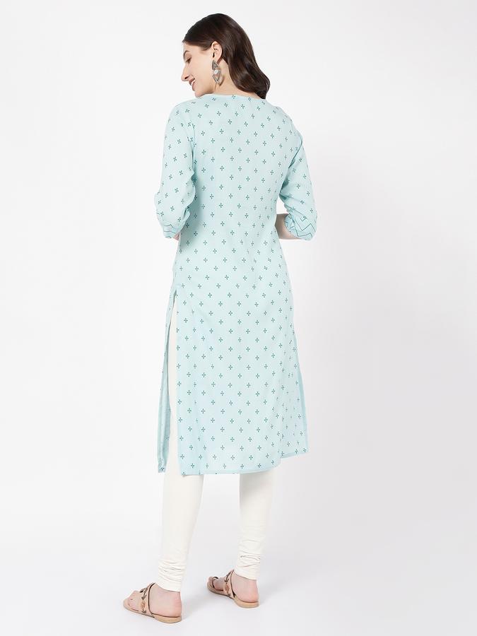 Women Printed Straight Kurta image number 3