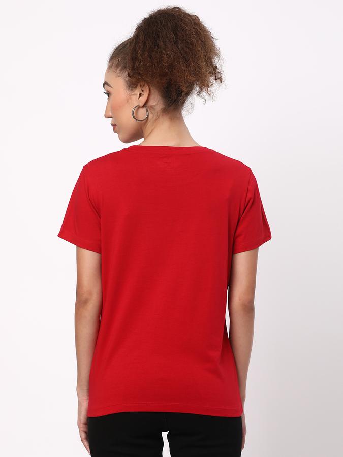 Women Cotton Regular Fit Round Neck Graphic T-shirt
