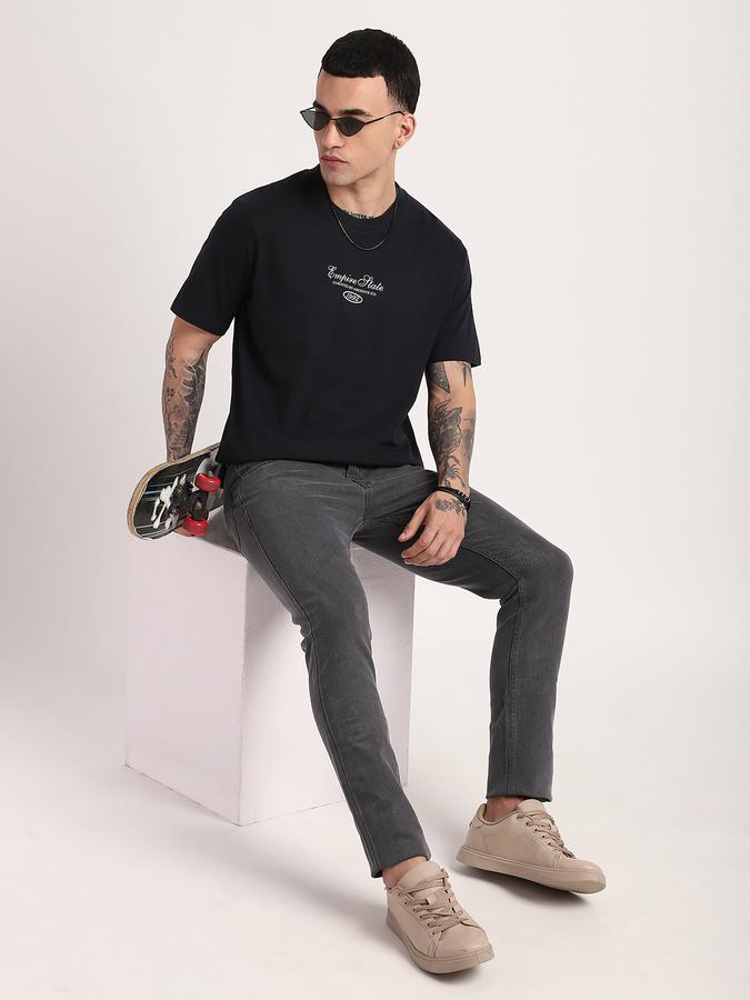 Men Cotton Relaxed Fit Crew Neck Graphic T-shirt