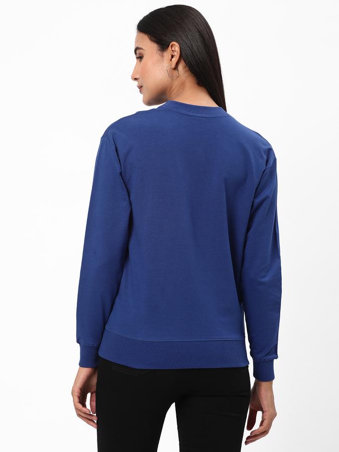 Women Cotton Regular Fit Round Neck Graphic Sweatshirt