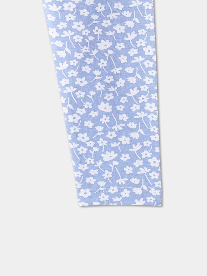 Girls Cotton Blend Skinny Fit Elastic Waist Printed Leggings