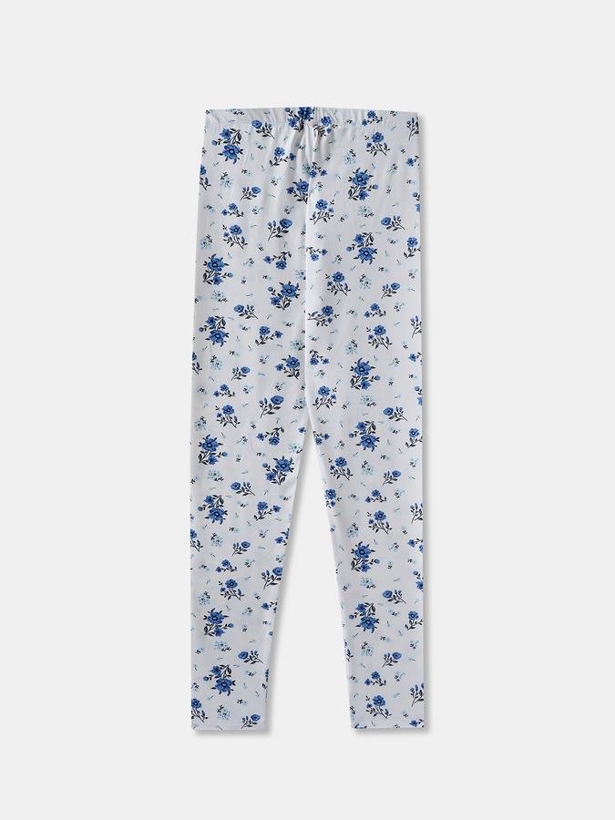 R&B Girls' White Printed Leggings