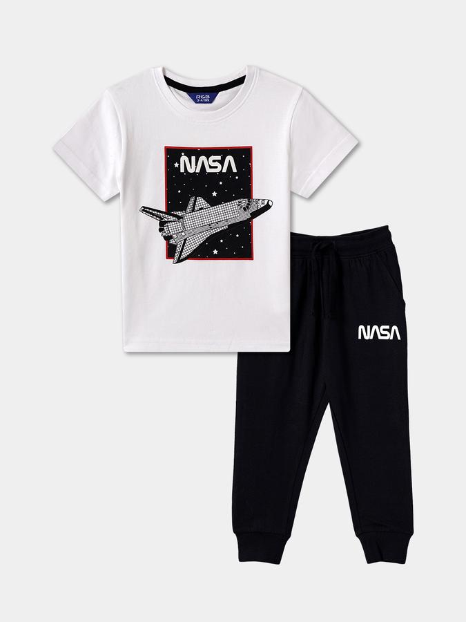 Boys Graphic Print Short Sleeve Crew Neck Sleepwear Set