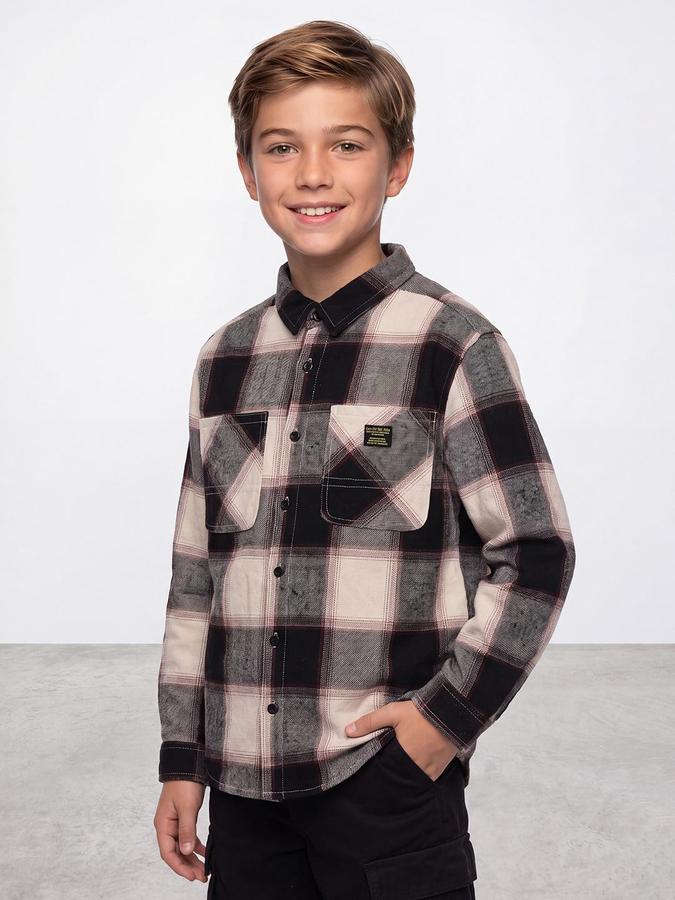 R&B Boys Multi Tartan Checks Long Sleeves Regular Fit Shirt