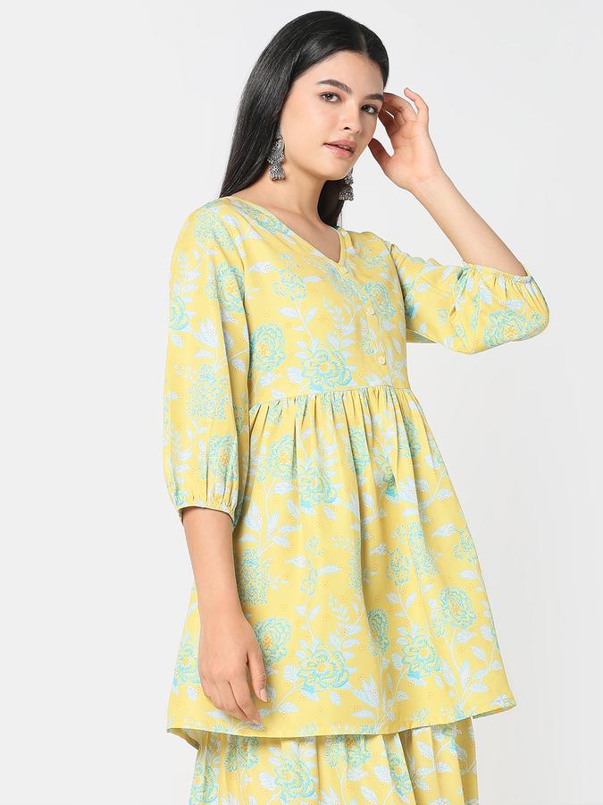 R&B Women's Yellow Printed Kurta