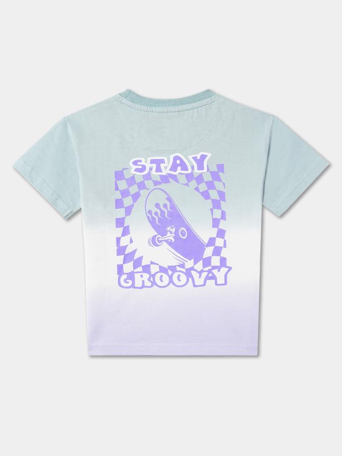 Boys Ombre-Dyed Round-Neck Relaxed Fit T-Shirt image number 1