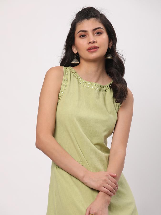 Women Cotton Embroidered A-Line Ethnic Dress