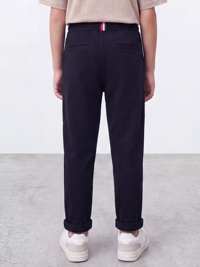 R&B Boys Navy Blue Solid Regular Fit Trackpant With Drawstring Closure