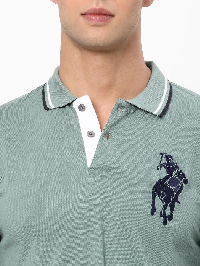 R&B Men's Chest & Sleeve Embroidered Polo image number 3