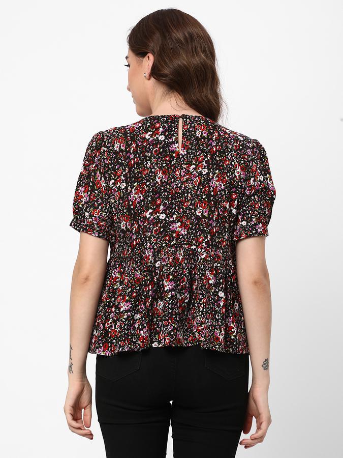 Women Floral Print Round-Neck Top image number 2