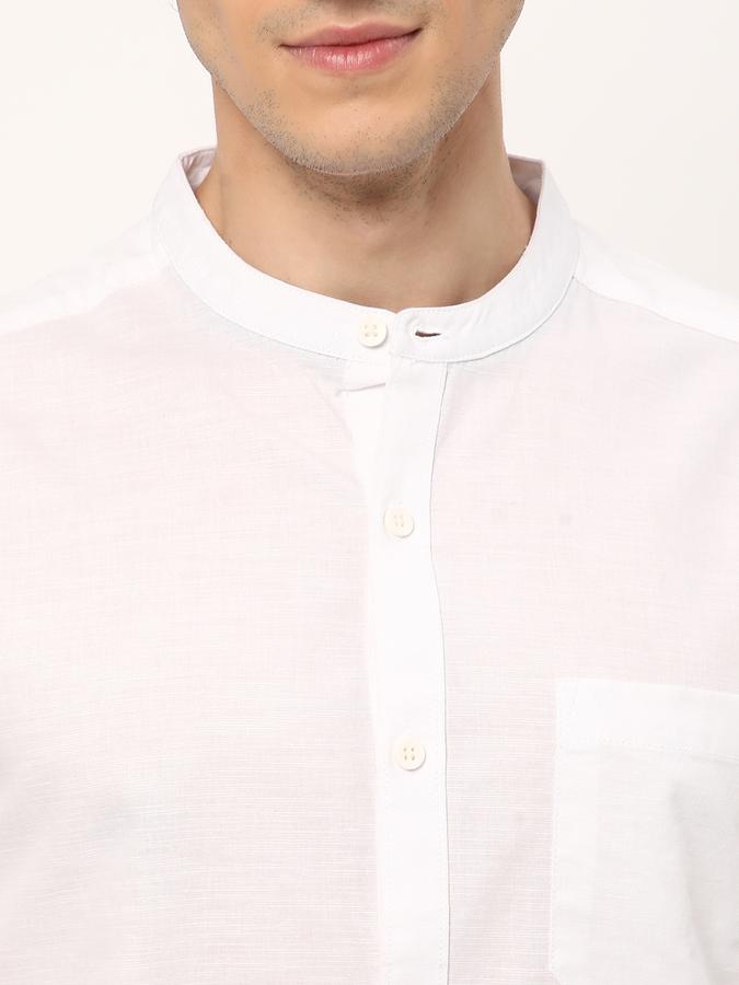 Men Regular Fit Shirt with Band Collar image number 3