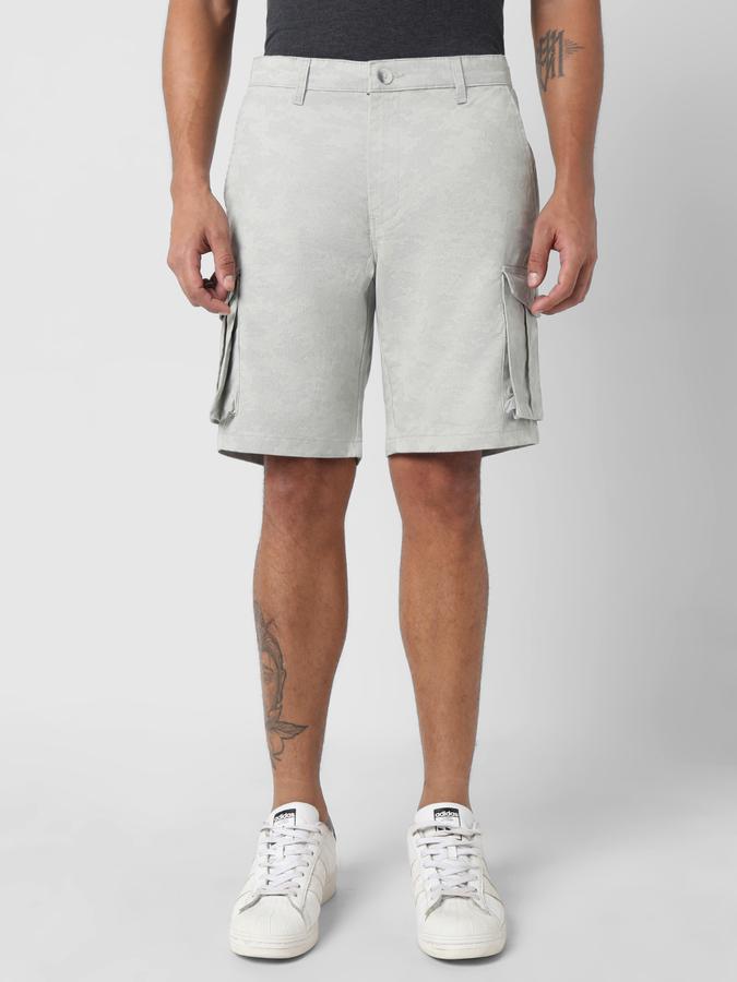 Boys Cotton Regular Fit Button Closure Clean Hem Shorts