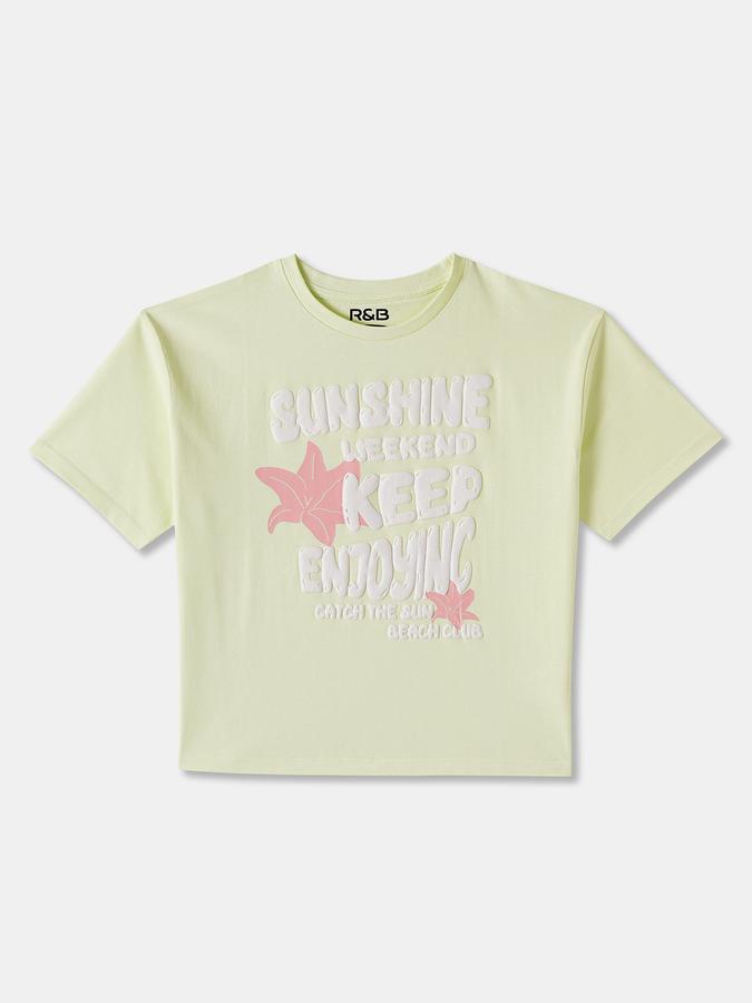R&B Girls Graphic Print Pure Cotton Regular T Shirt