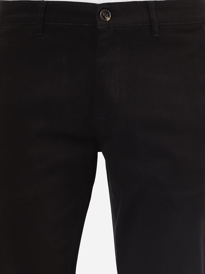 R&B Men Black Casual Trousers image number 3