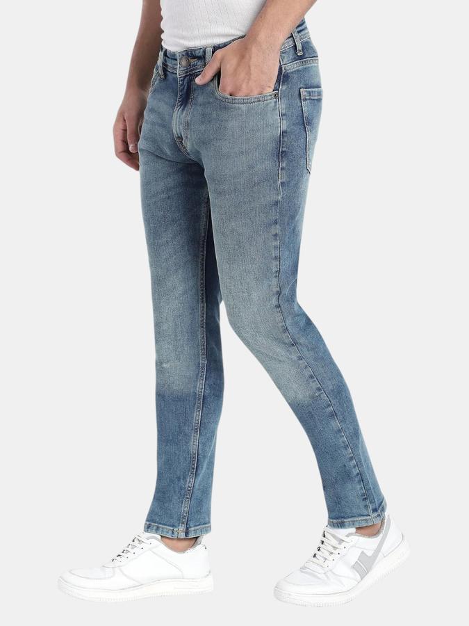 R&B Blue Slim Fit Men Mid Rise Jeans