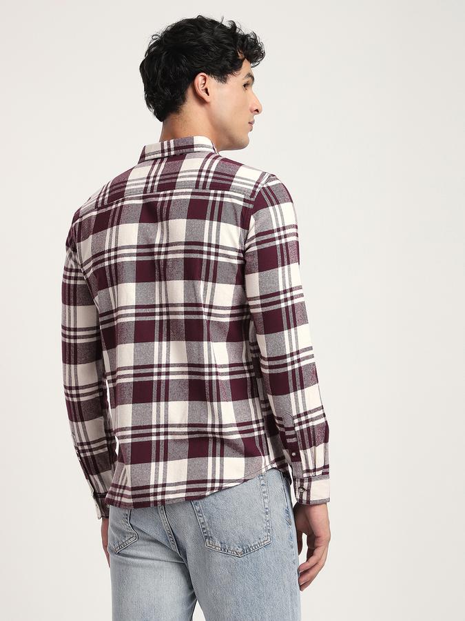 Men Cotton Regular Fit Button-Down Collar Checked Shirt