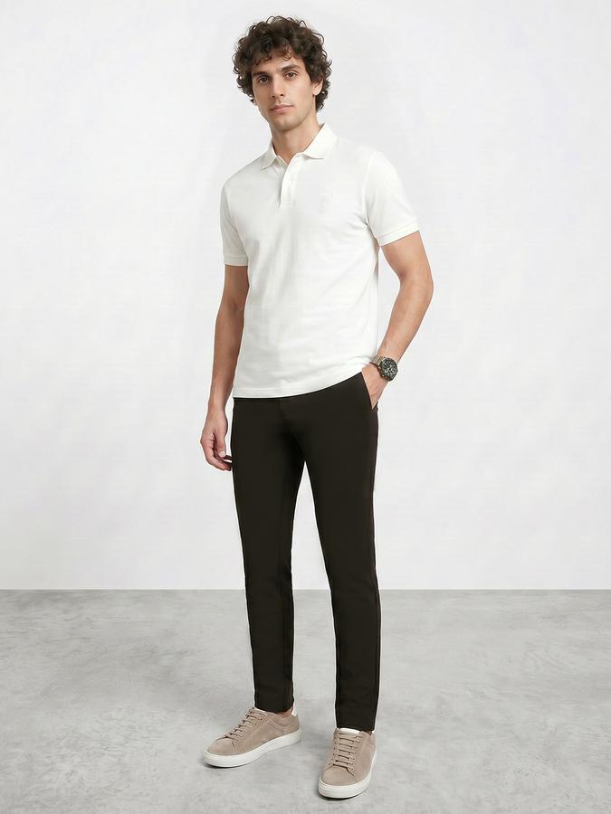 R&B Men's Olive Slim Fit Trousers