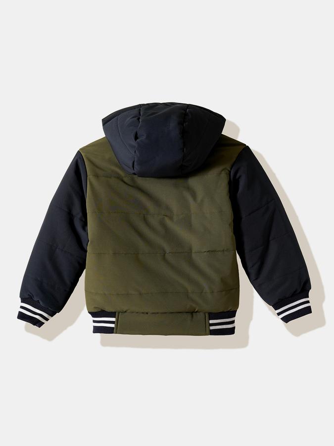 R&B Boys' Green Printed Jacket