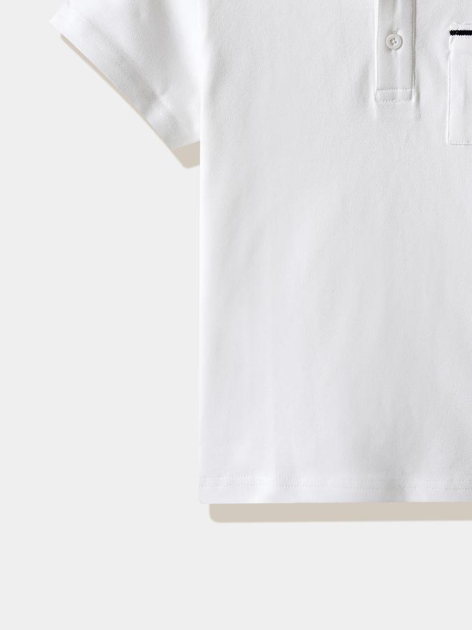 Boys Cotton Regular Fit Mandarin Collar Solid T-shirt