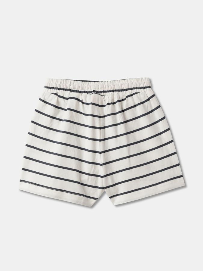 Girls Cotton Striped Elastic Waist Clean Hem Shorts
