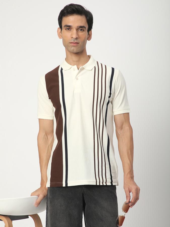 Striped Men Polo Neck T-Shirt data-index=