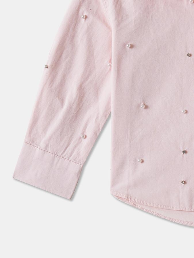 Girls Cotton Regular Fit Round Neck Long Sleeve Printed Top