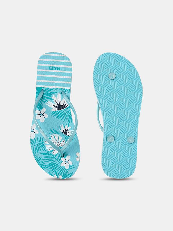 R&B Women Teal Flip Flops image number 3