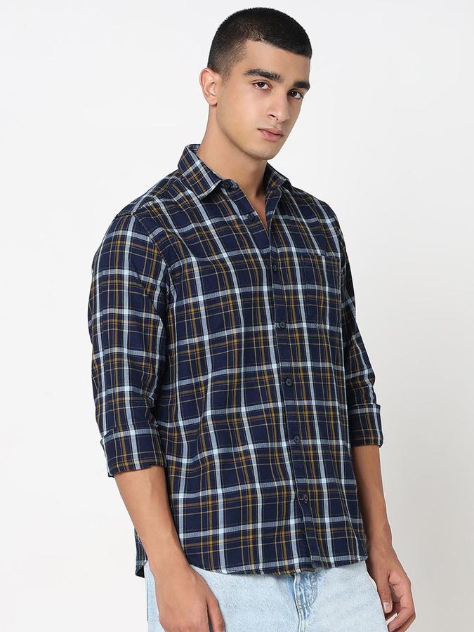 R&B Men Multi Color Checked Long Sleeves Shirt 