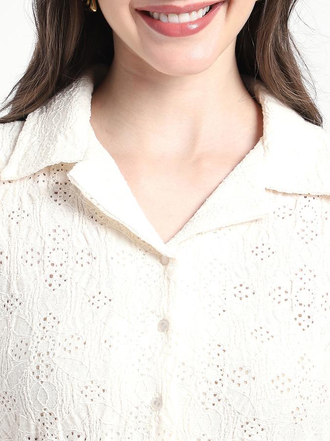 Women Cotton Fit & Flare Mini Lace Dress