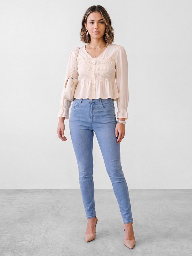R&B Women Light Blue High-Rise Denim Jeans