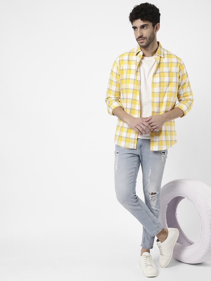 R&B Yellow Men Casual Shirts image number 1