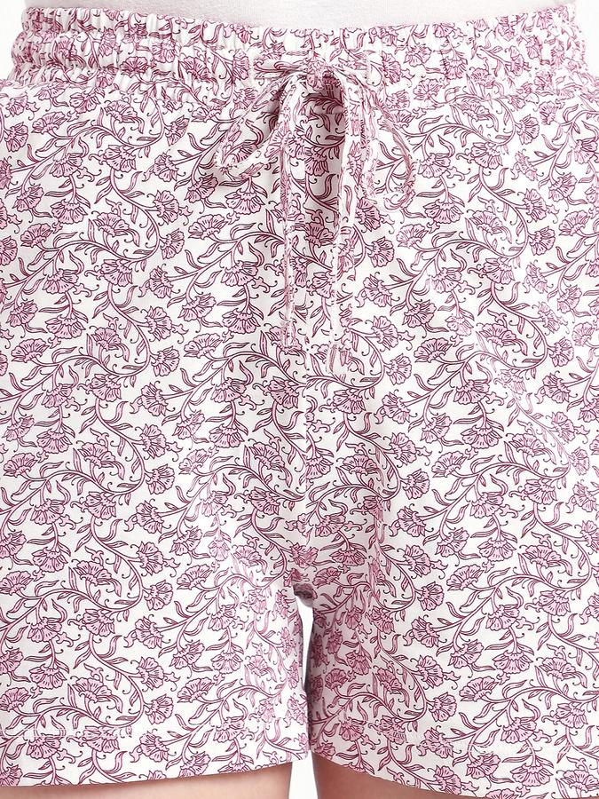 Women Cotton Regular Fit Elastic Waist Printed Shorts