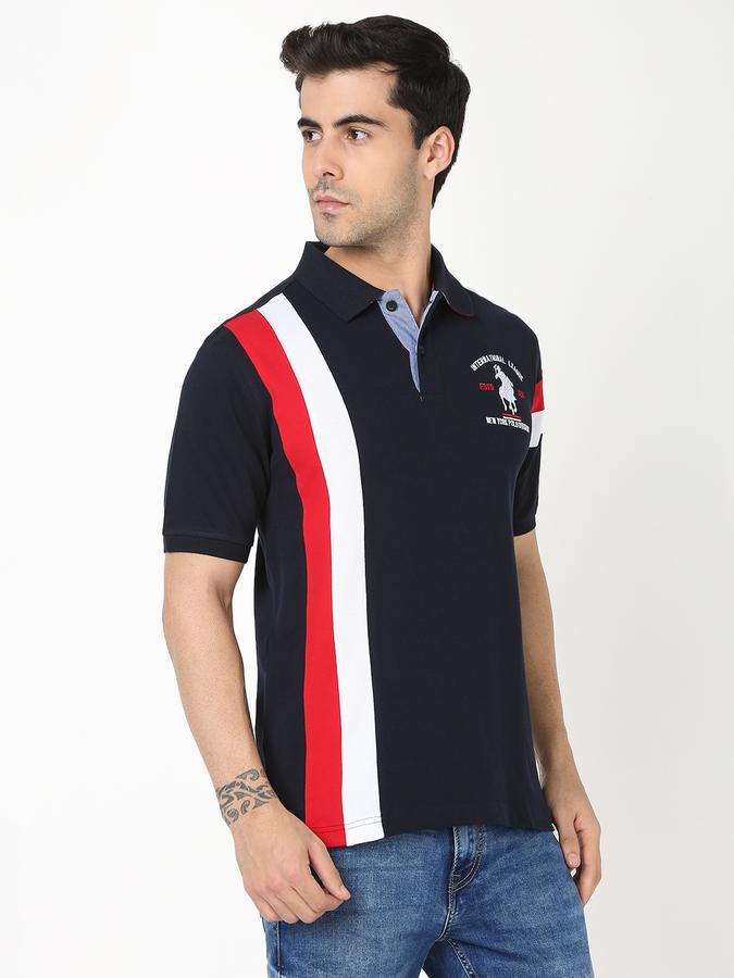 Men Colourblock Regular Fit Polo T-Shirt image number 2