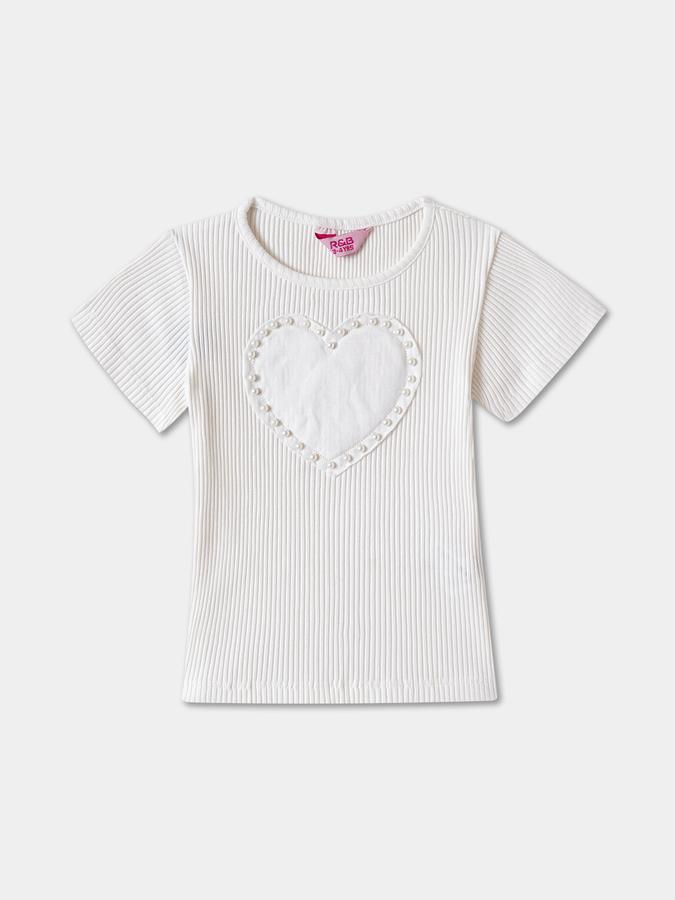 Girls Cotton Blend Solid Top and Flared Trousers Set