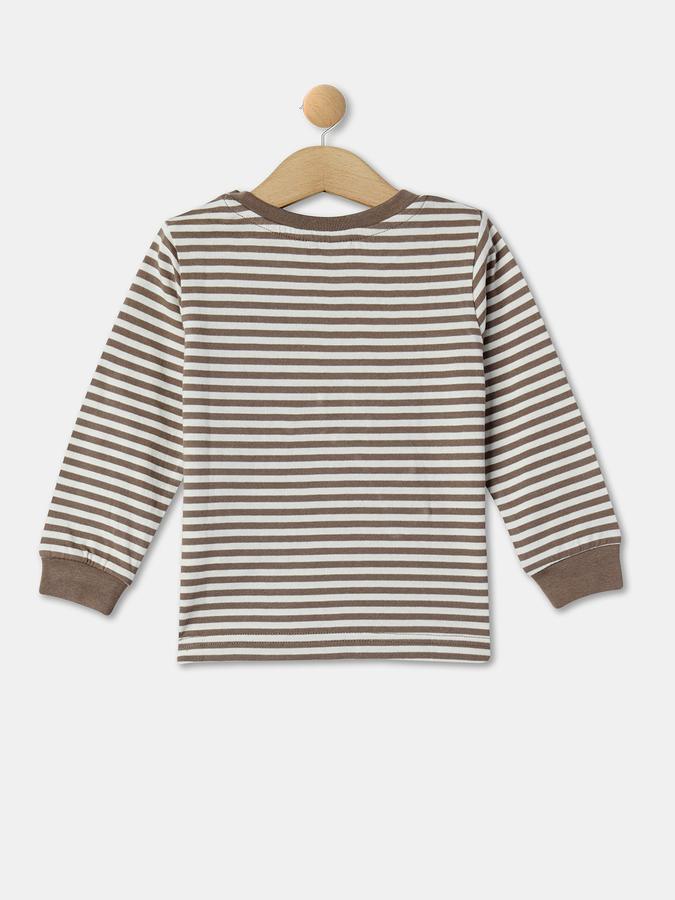 Boys Striped Regular Fit Round-Neck T-Shirt image number 1