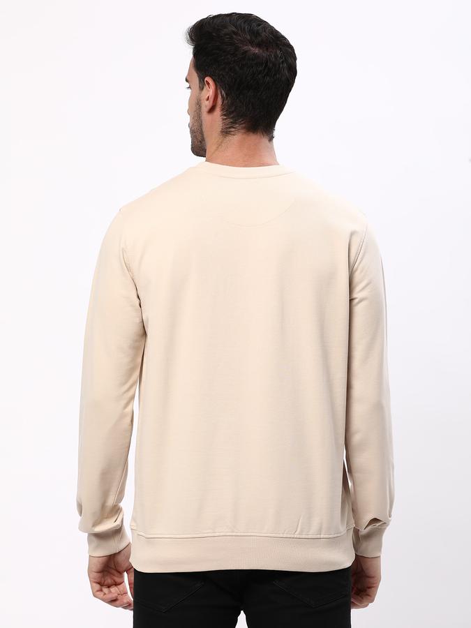 Men Fleece Regular Fit Crew Neck Graphic Sweatshirt