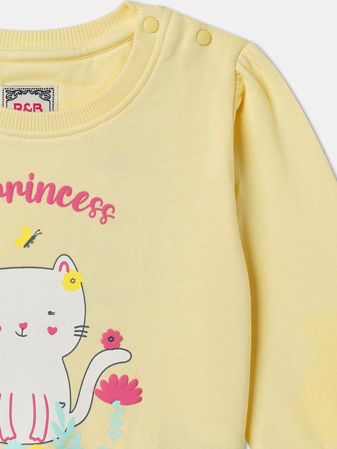 Girls Graphic Regular Fit Long Sleeve Crew Neck SweaT-Shirt