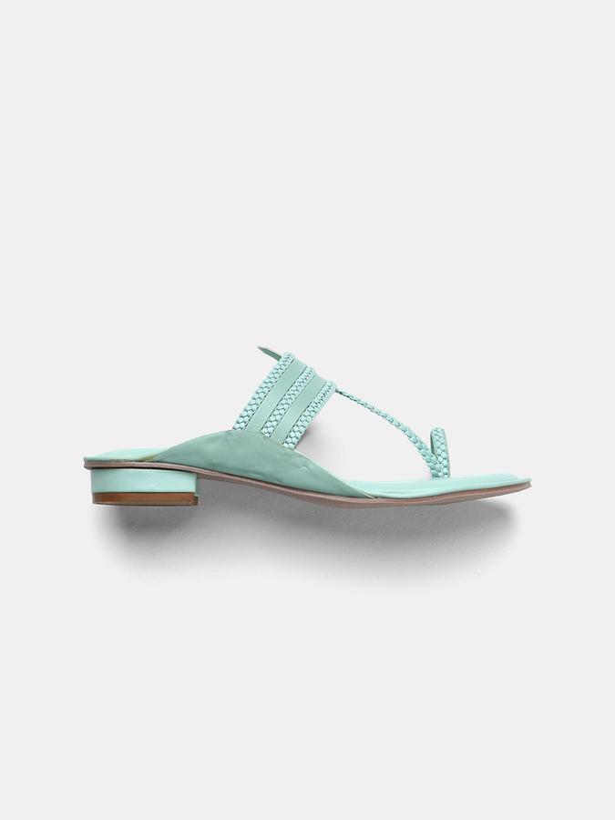 R&B Women Green Flat Sandals image number 1