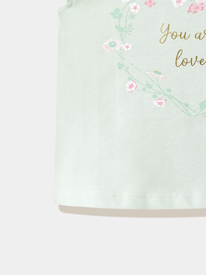 Girls Cotton Regular Fit Crew Neck Graphic T-shirt