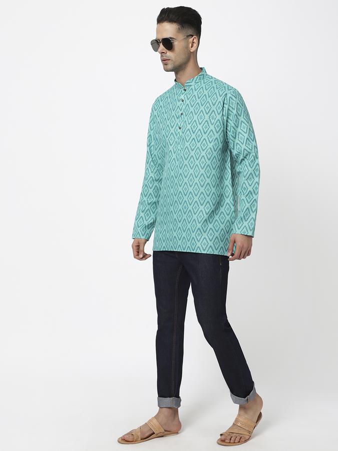 R&B Men Green Kurtas image number 1