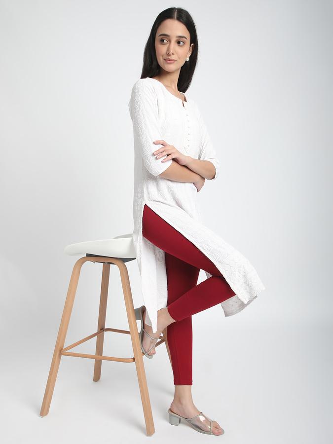 Women Cotton Lycra Elasticated Waist Full Length Solid Leggings