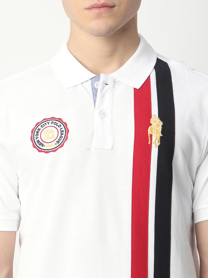 Graphic Print Men Polo Neck T-Shirt image number 3