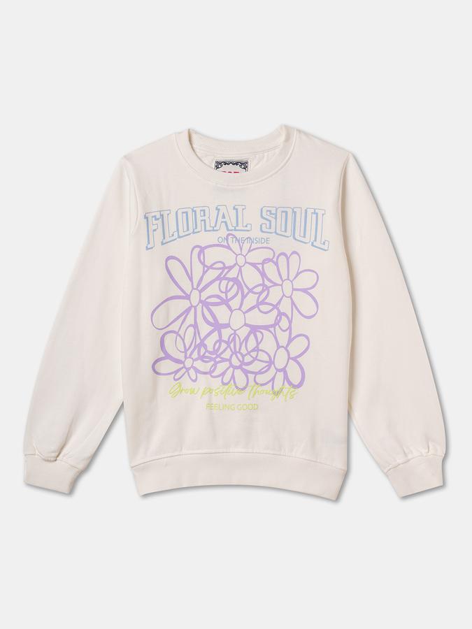 Full Sleeve Graphic Print Girls Sweatshirt 