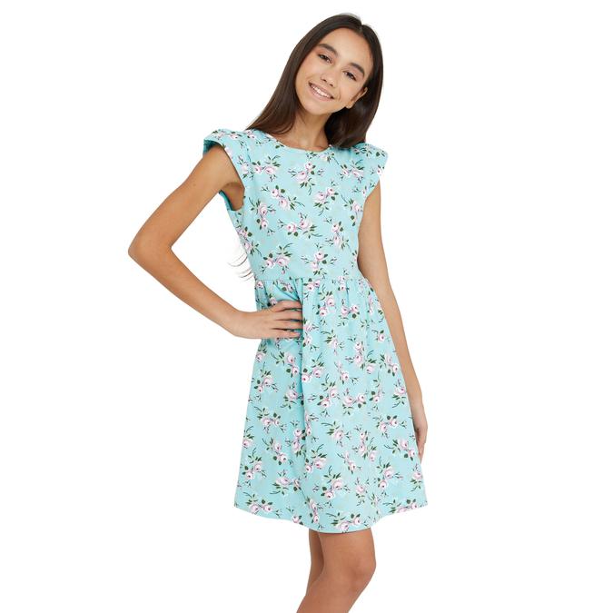 R&B Round Neck Blue Girls Dress image number 2