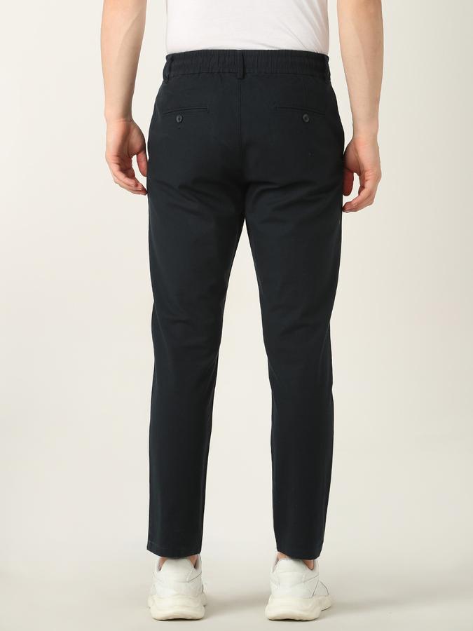 Men Slim Fit Flat-Front Trousers image number 3