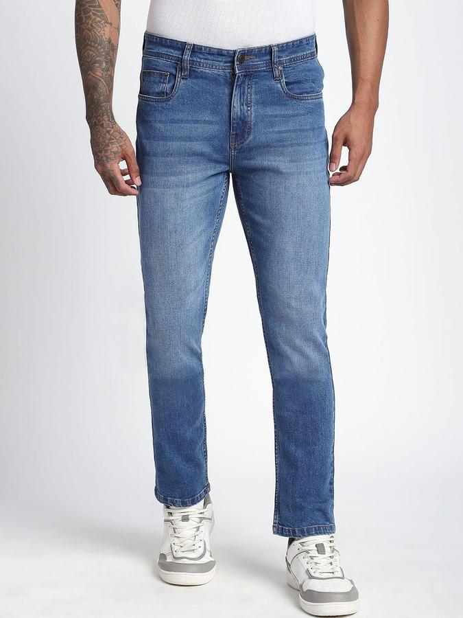R&B Men Mid Blue Slim Fit Mid-Rise Jeans