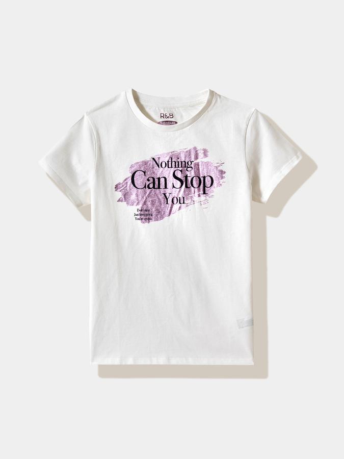 Girls Cotton Regular Fit Crew Neck Graphic T-shirt