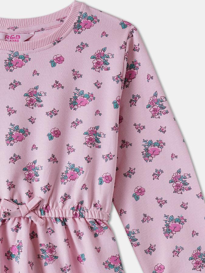 R&B Girls' Pink Printed Dress