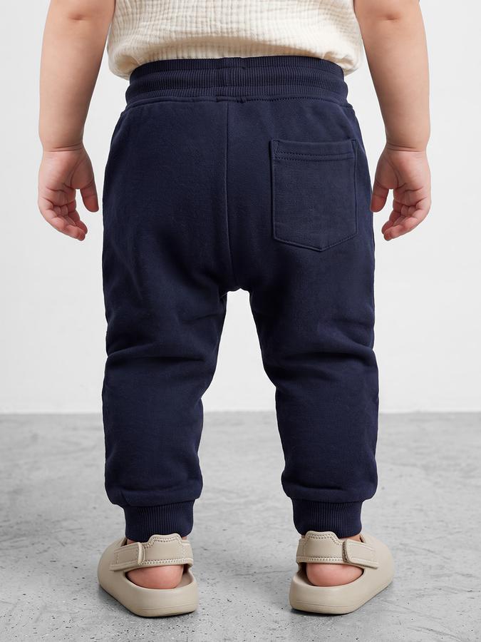 R&B Boy Navy Blue Printed Regular Fit Jogger