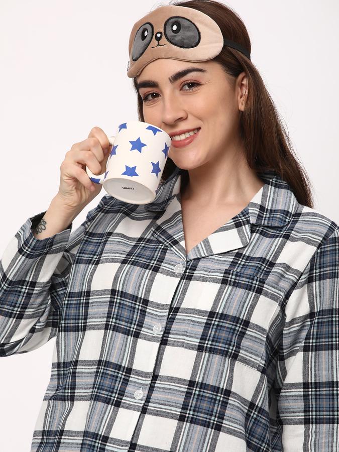 Women Checked Relaxed Fit Shirt & Pyjamas Set image number 0